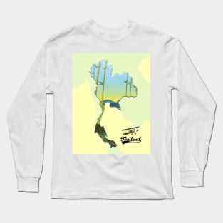 Thailand travel map Long Sleeve T-Shirt